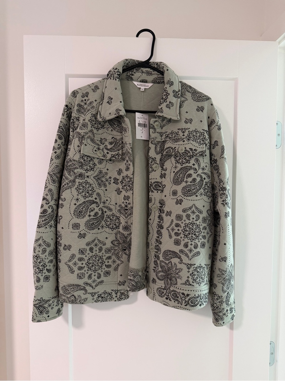 Northern Reflections Sage Paisley Utility Shacket